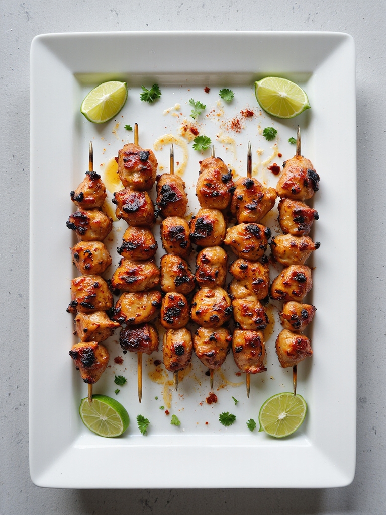 smoky spicy chicken skewers