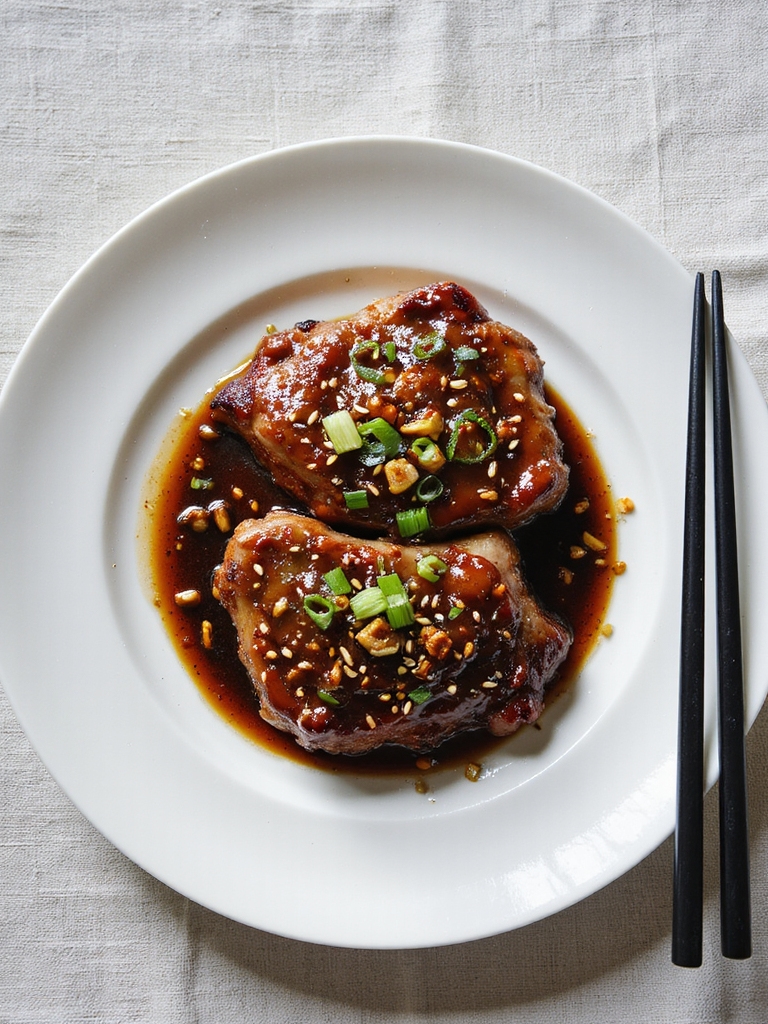 soy glazed pork chops