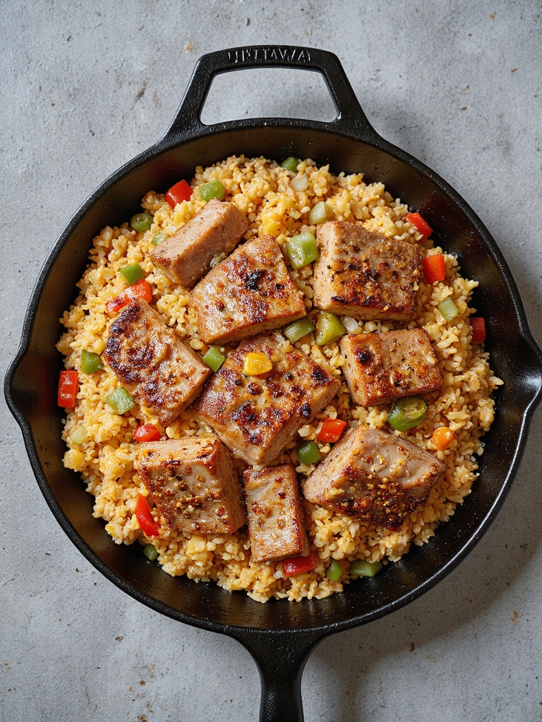 spicy cajun pork and rice