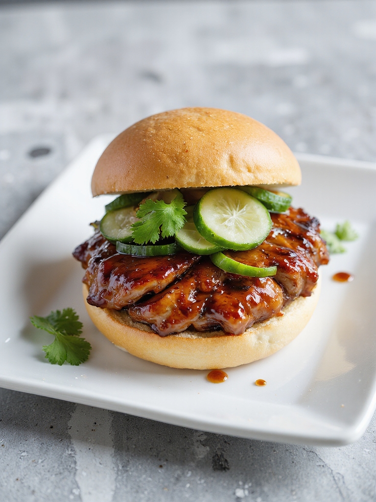 spicy marinated pork sandwich