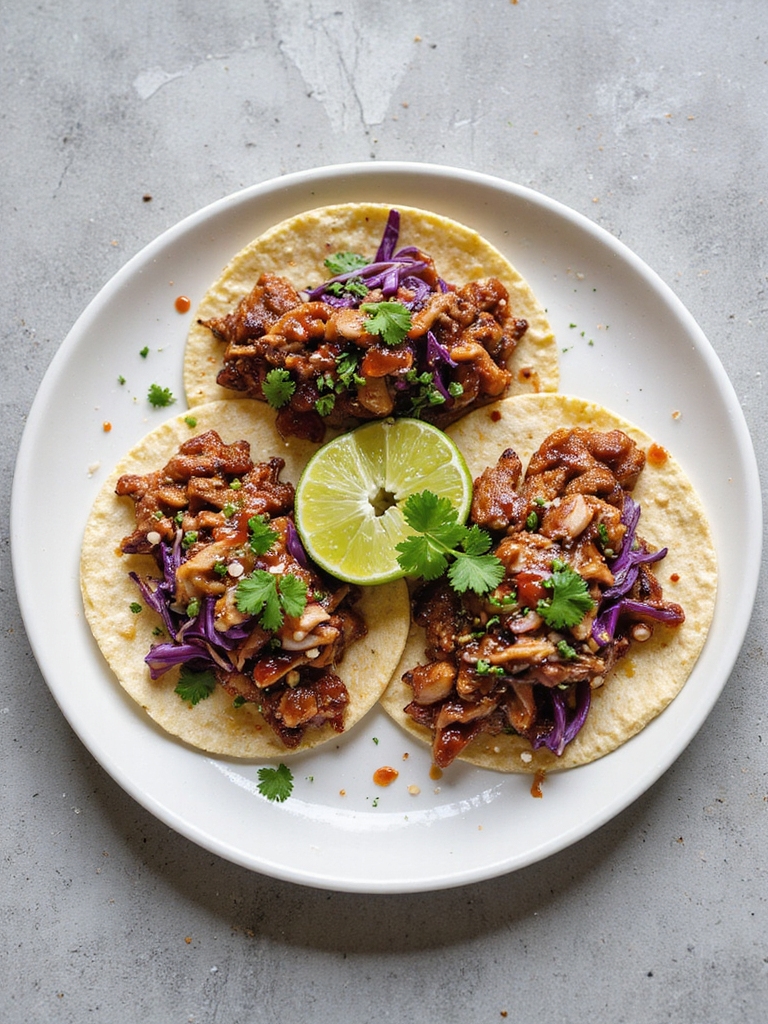 spicy marinated shredded pork tacos