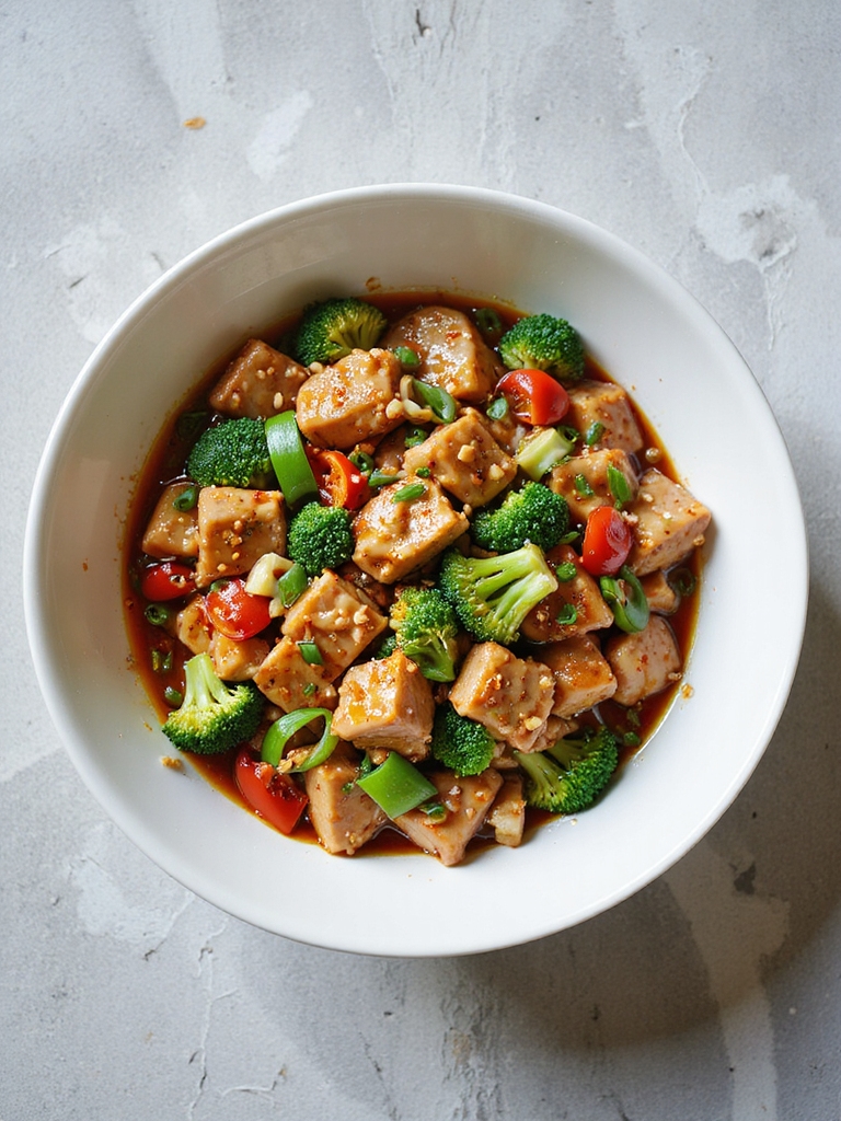 spicy pork and vegetable stir fry
