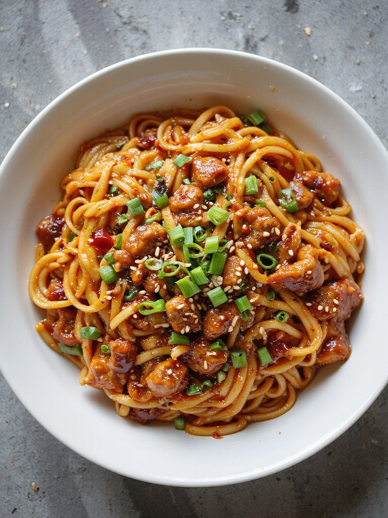 spicy szechuan pork noodles