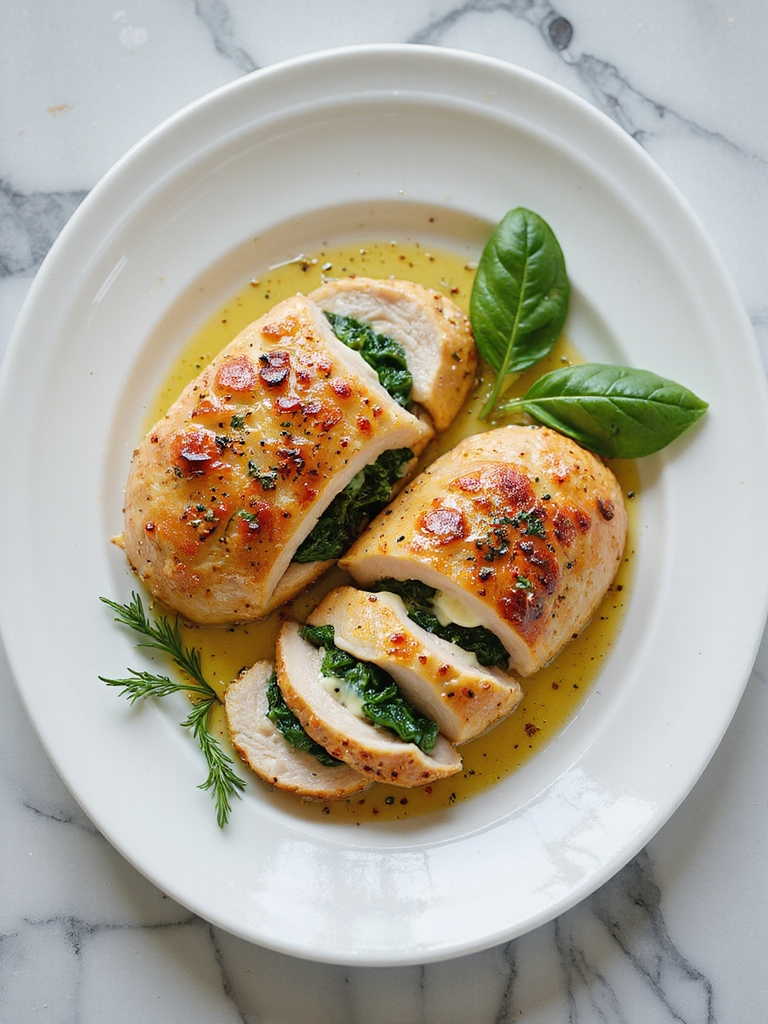 stuffed chicken with spinach