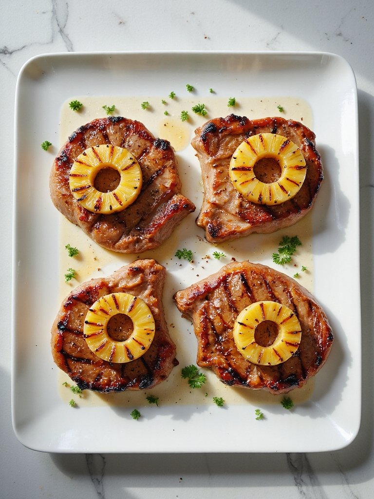 tangy grilled pineapple pork chops