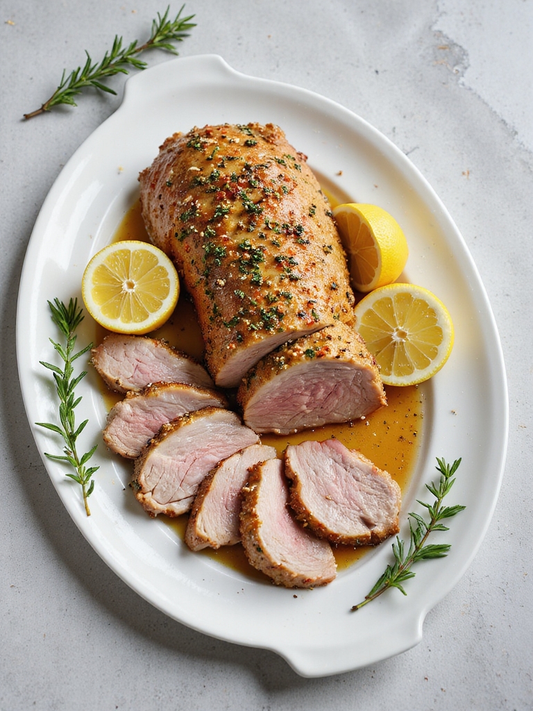 zesty herb marinated pork loin