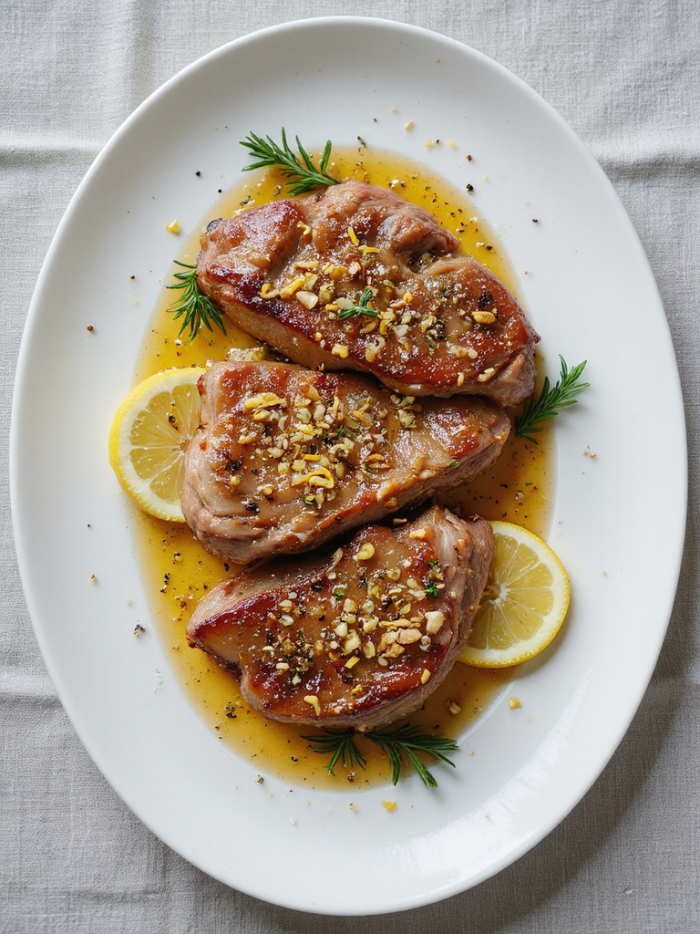 zesty lemon herb pork steaks