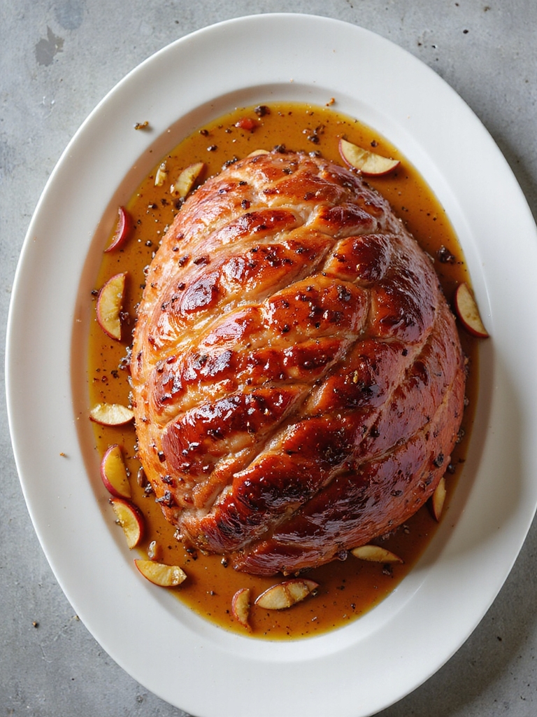 apple cider glazed ham