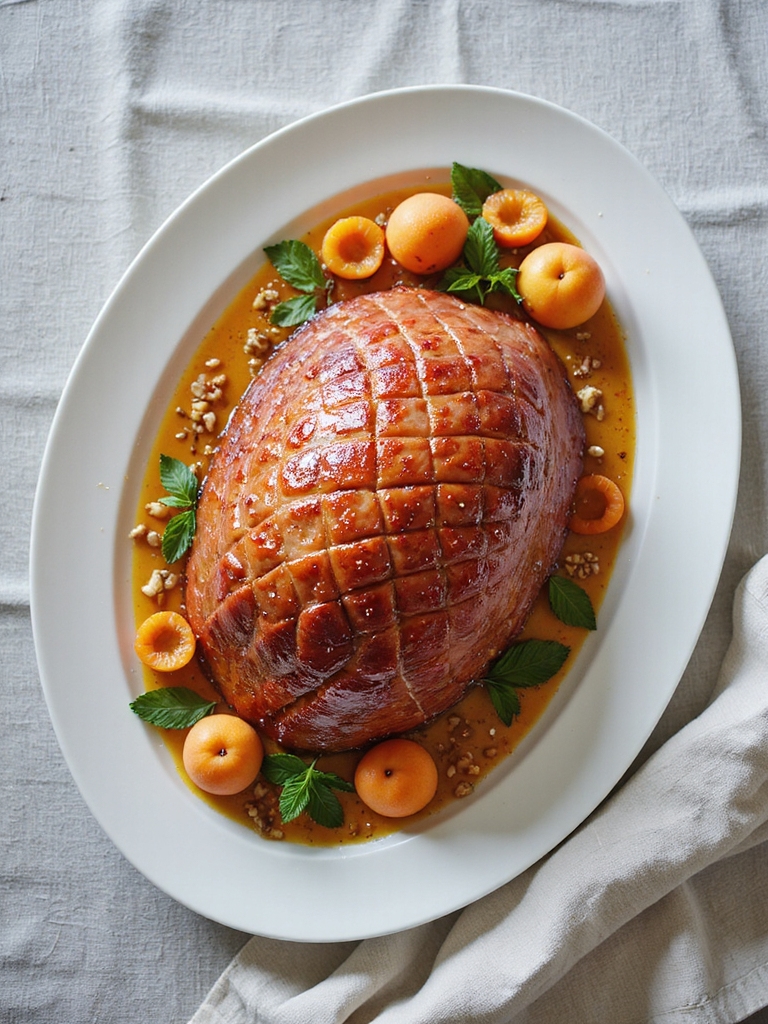 apricot ginger glazed ham