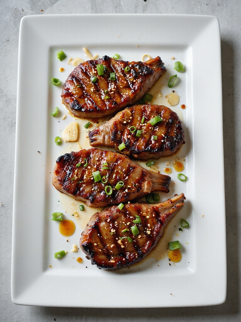 asian inspired marinated pork chops