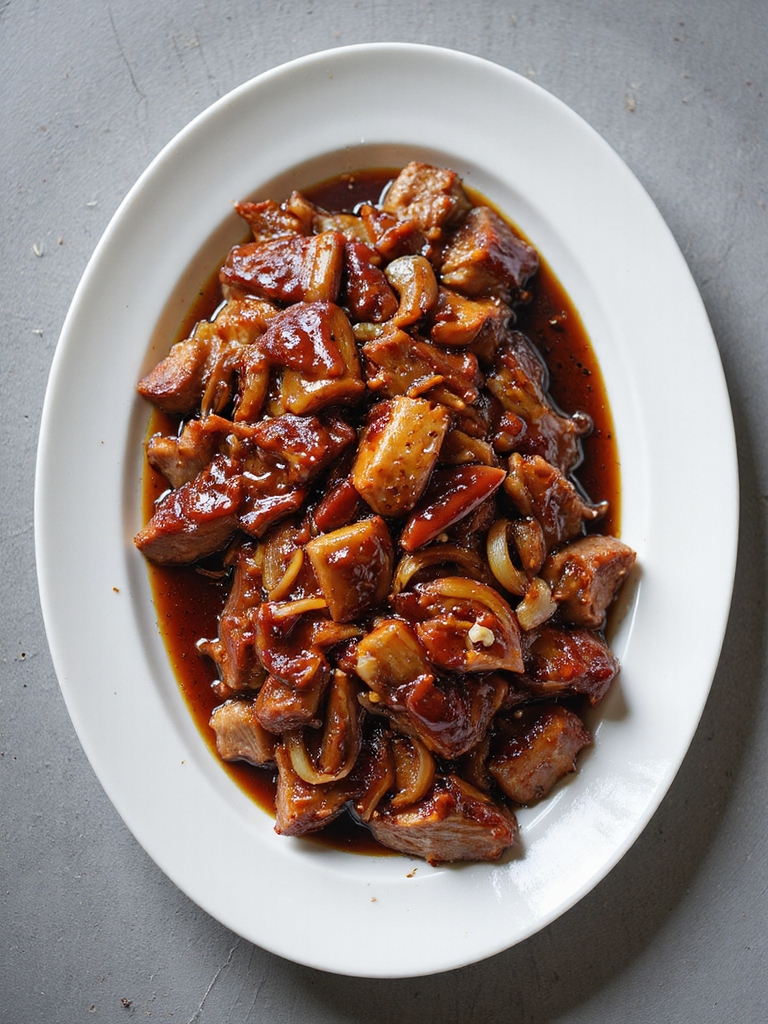 beer braised succulent pulled pork