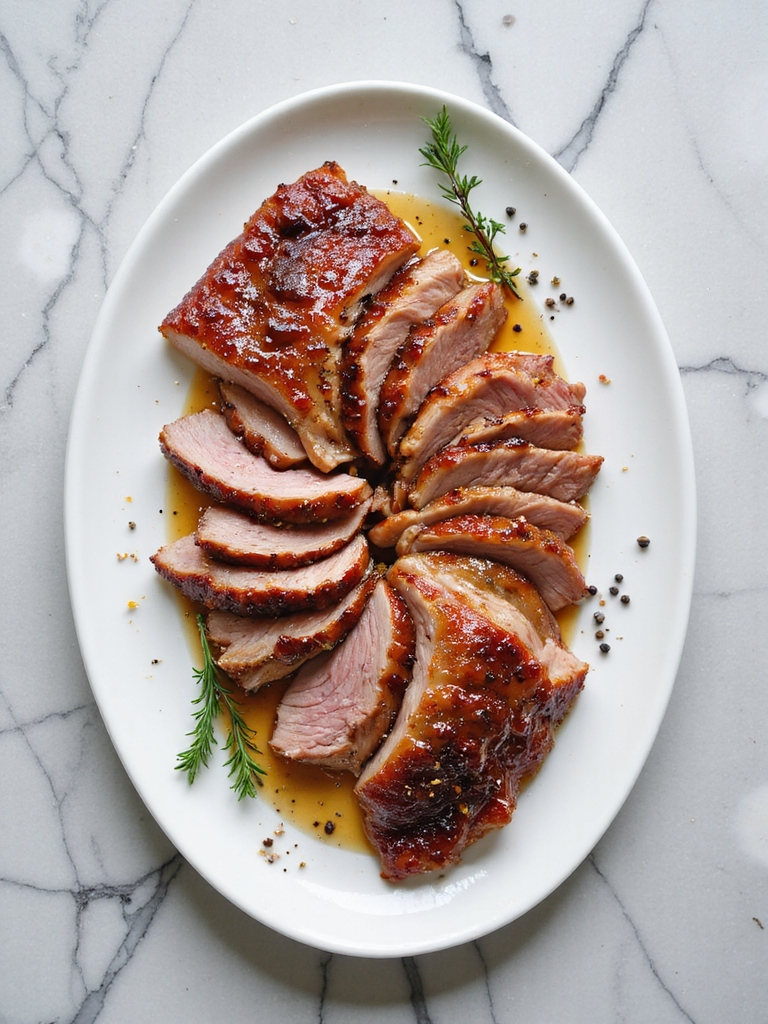 bourbon glazed smoked pork loin