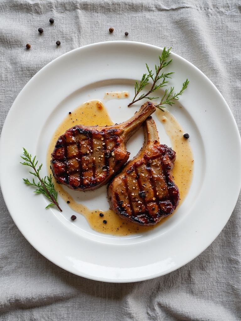 bourbon infused sweet pork chops