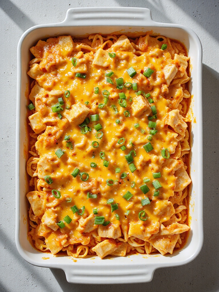 buffalo chicken noodle casserole