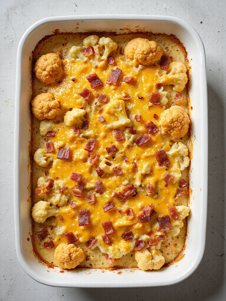 cauliflower cheese bacon bake