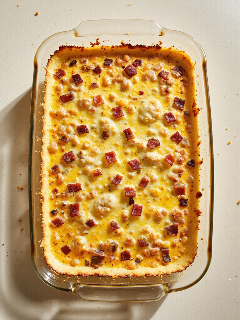 cheesy bacon onion casserole