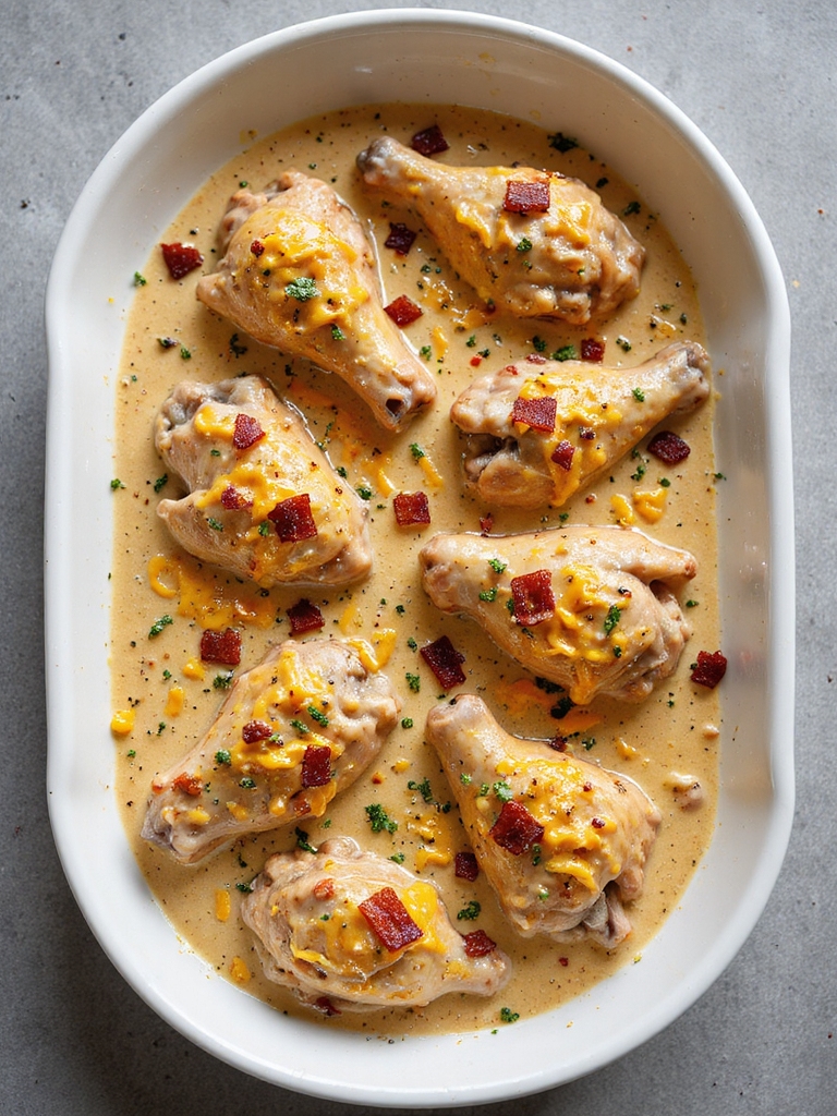 cheesy bacon smothered wings