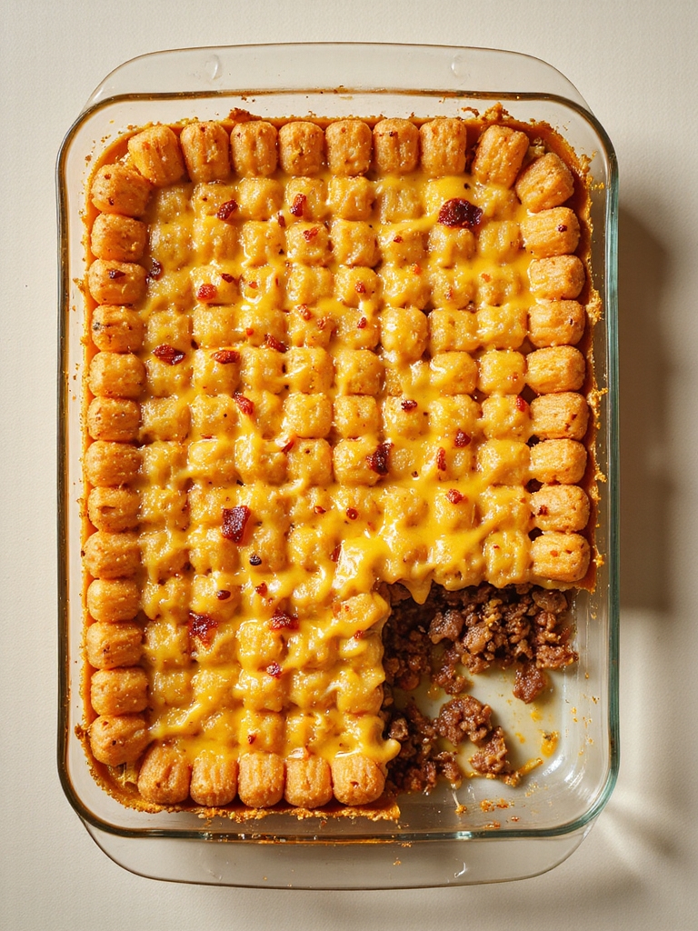 cheesy beef tater tot bake