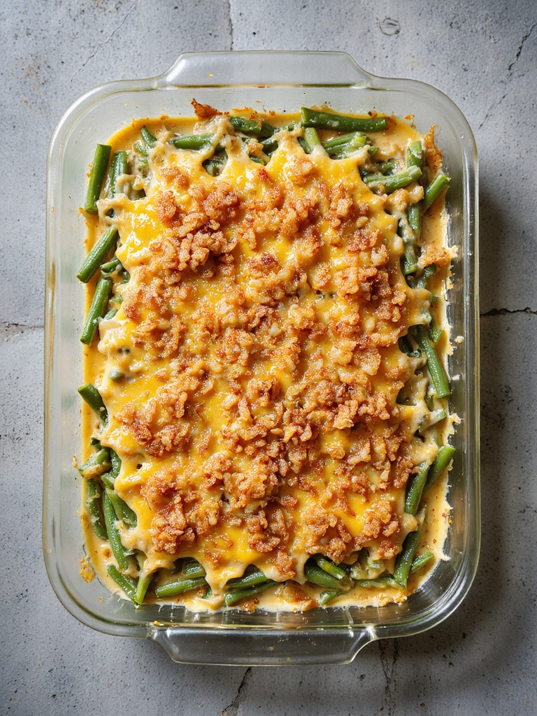 cheesy green bean casserole recipe