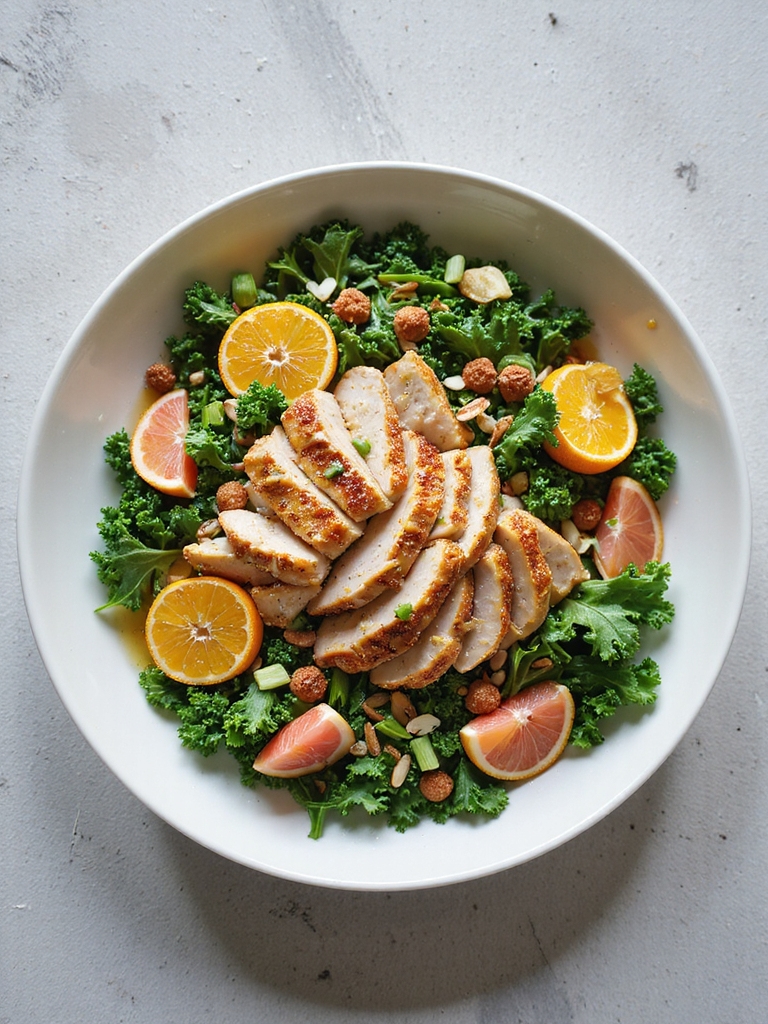 citrus turkey kale salad