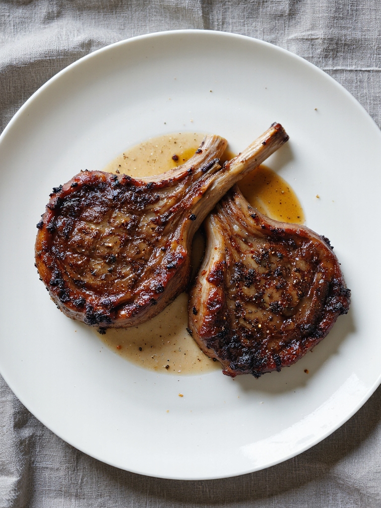 coffee cocoa crusted chops