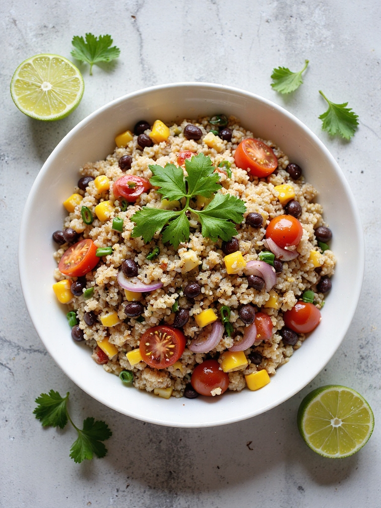 colorful quinoa bean salad