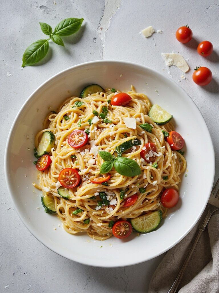 colorful vegetable pasta dish