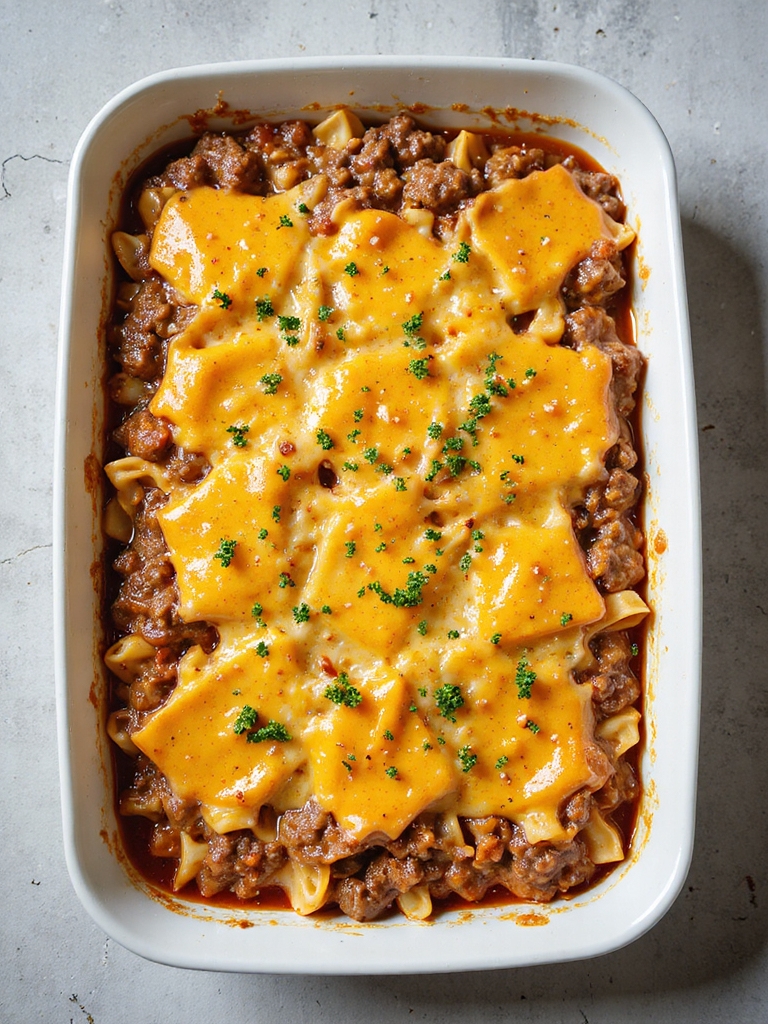 comforting beef noodle casserole