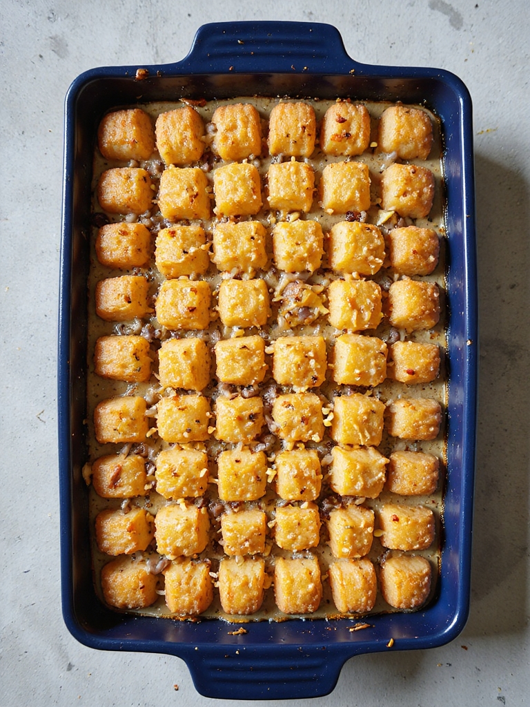 comforting beef tater tot bake
