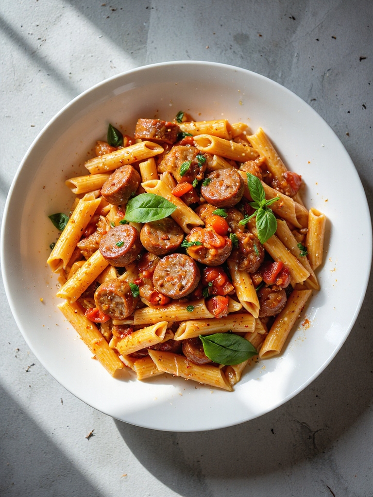 comforting crockpot sausage pasta