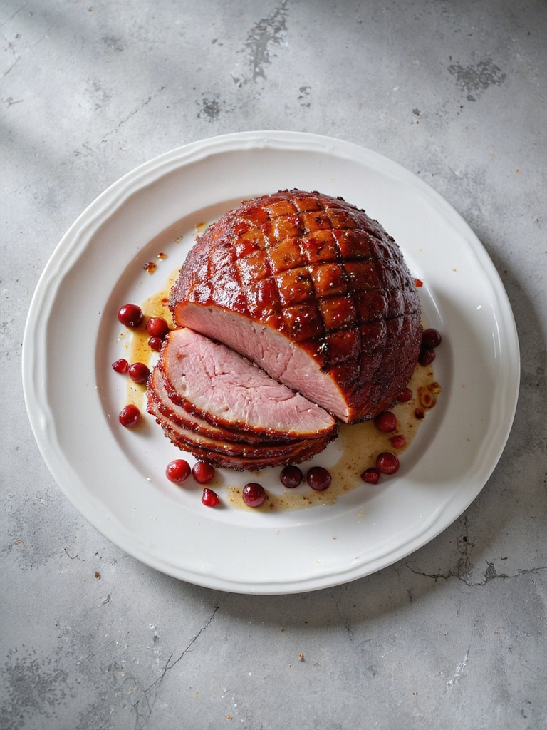 cranberry pomegranate glazed ham