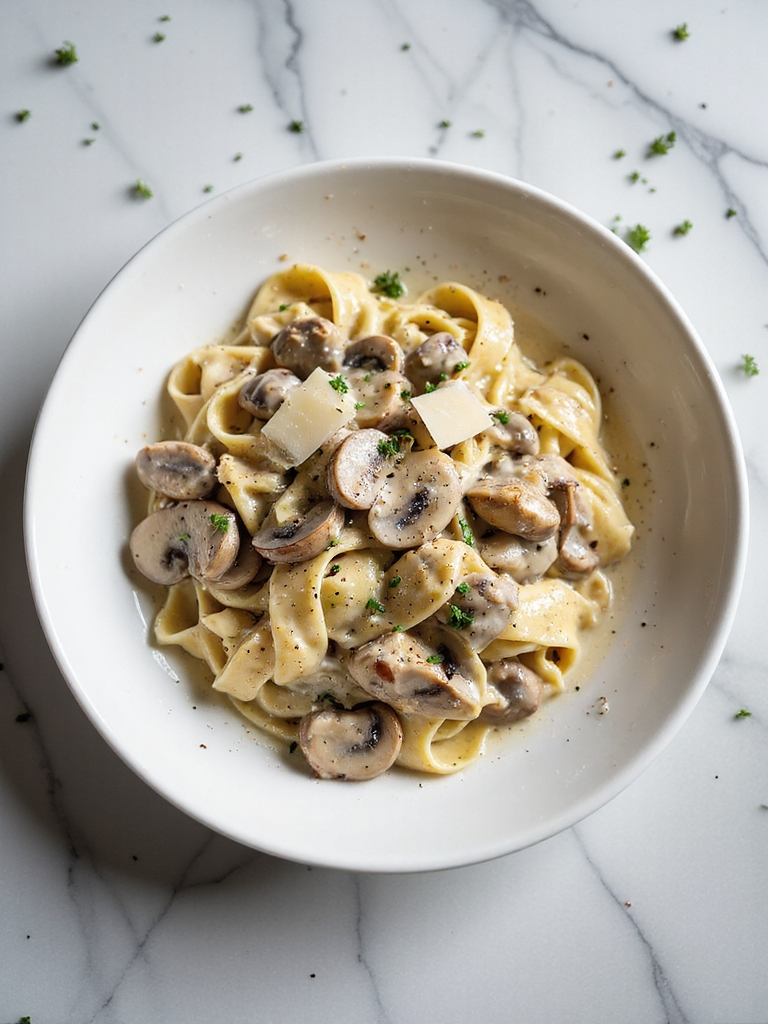 creamy chicken mushroom pasta