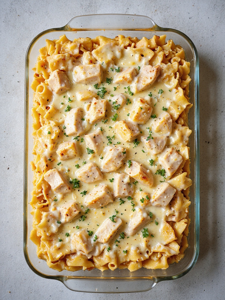 creamy chicken pasta casserole