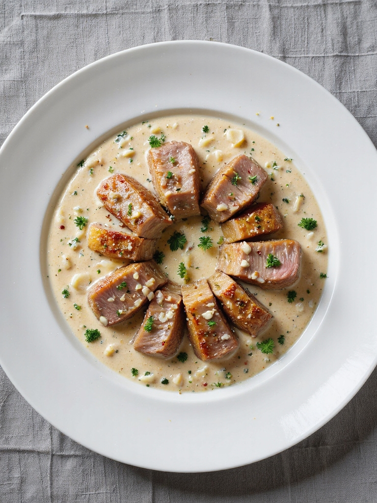 creamy garlic pork tenderloin