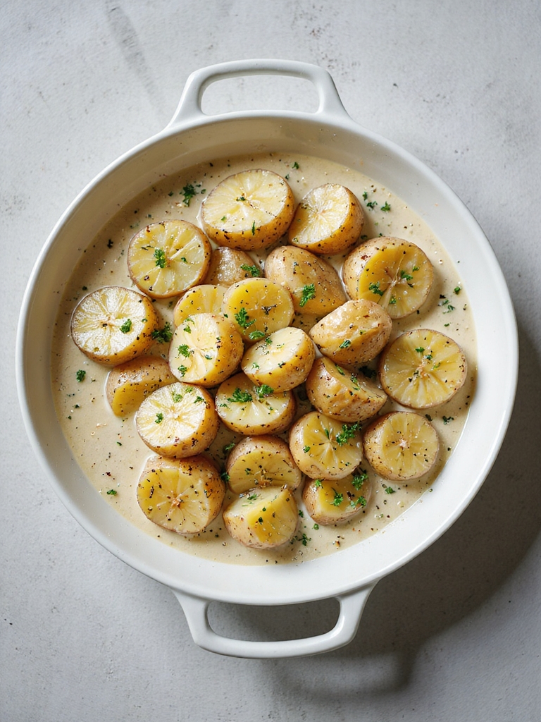 creamy herb infused crockpot potatoes