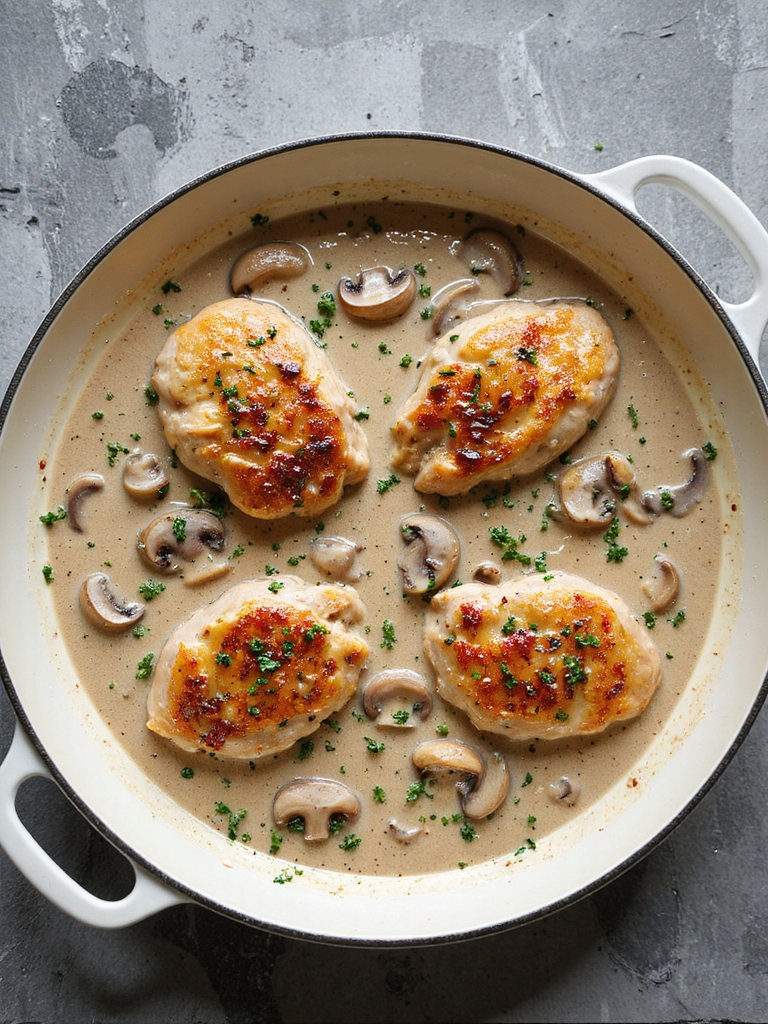 creamy mushroom chicken skillet