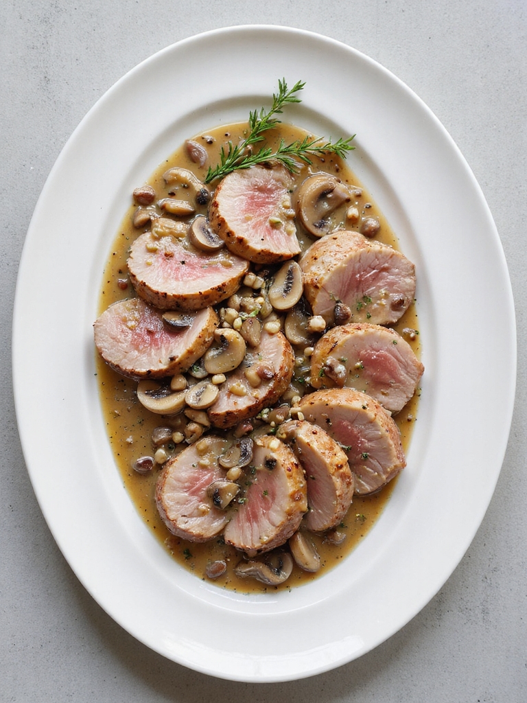 creamy mushroom sauce pork tenderloin