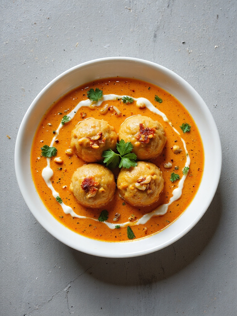 creamy paneer dumplings simmered