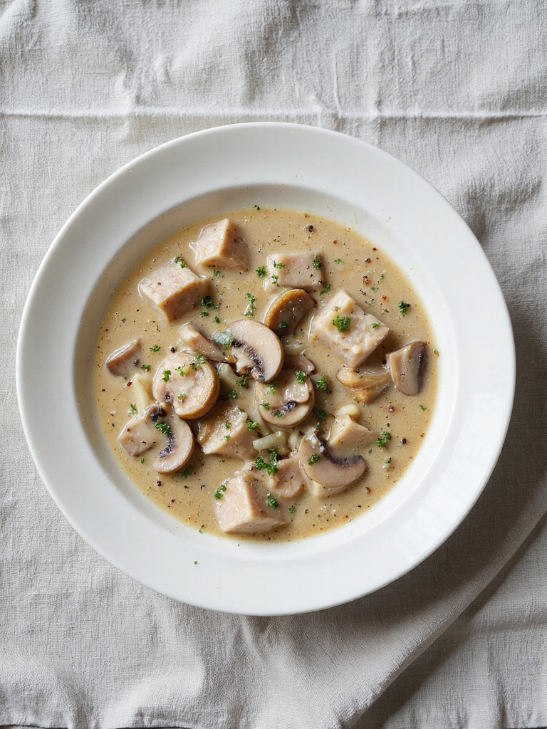 creamy pork mushroom soup