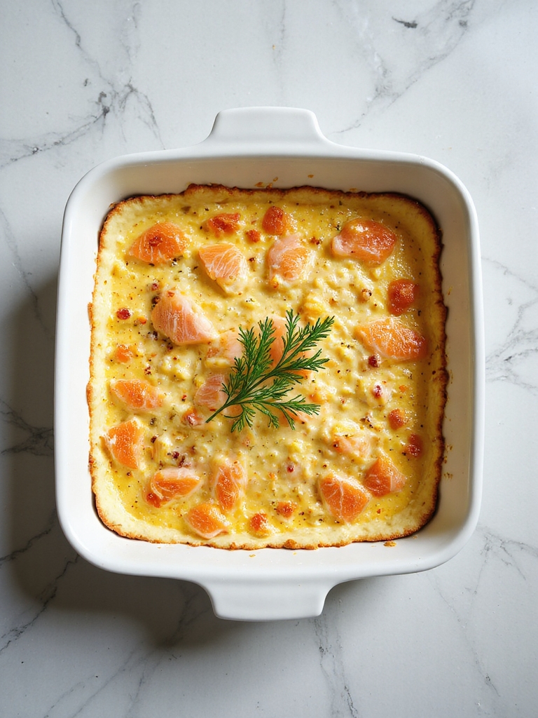 creamy salmon and dill casserole
