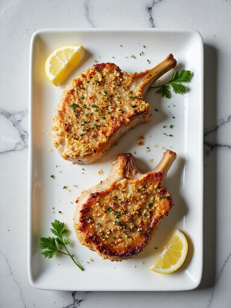 crispy garlic herb pork chops