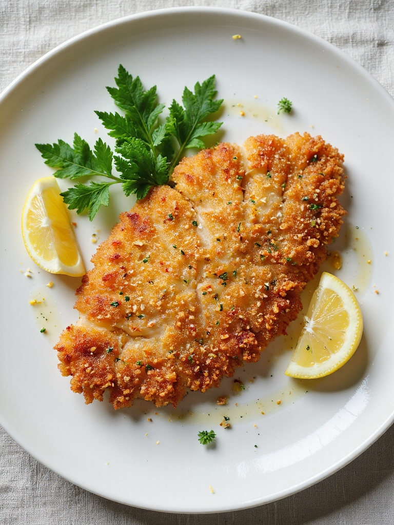crispy lemon herb schnitzel