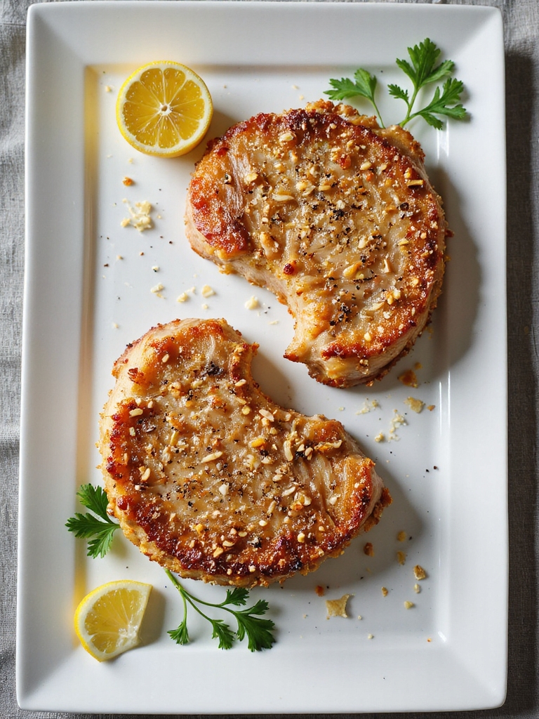crispy parmesan almond pork chops