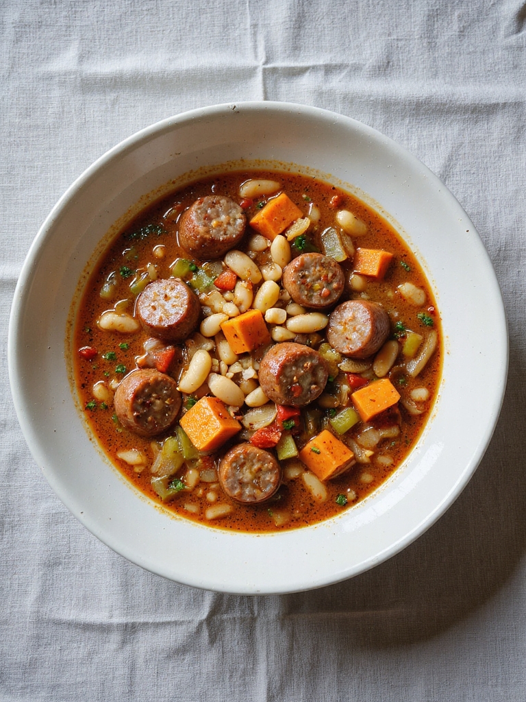 crockpot sausage and bean stew