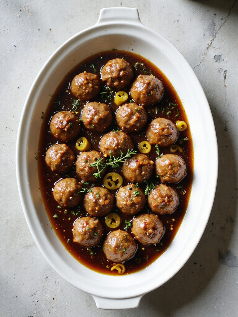 crockpot spicy meatball delight
