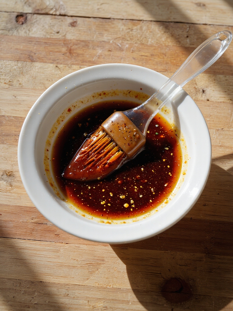 delicious pork ribs basting sauce