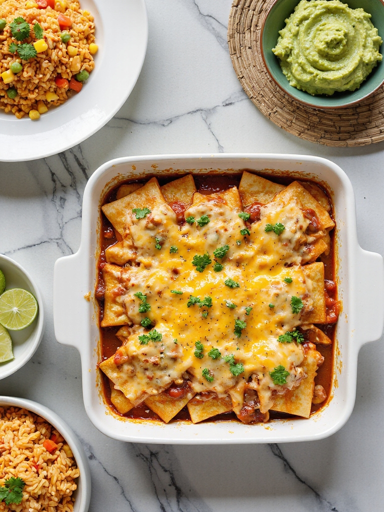 enchilada casserole with sides