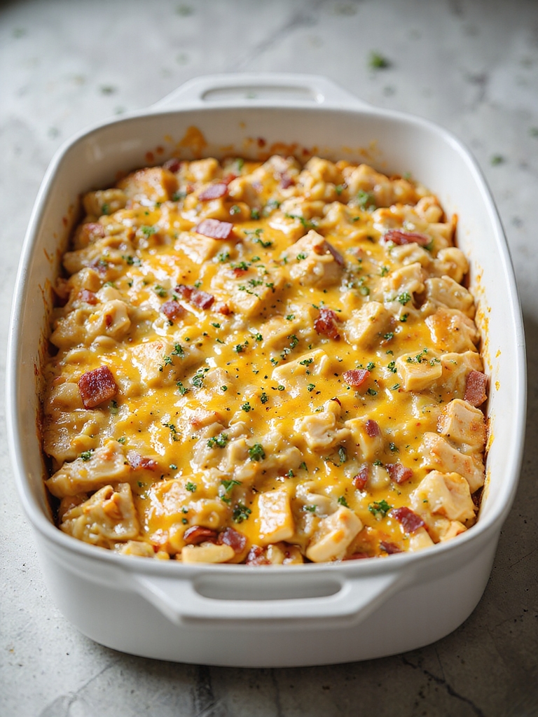 flavorful chicken bacon casserole