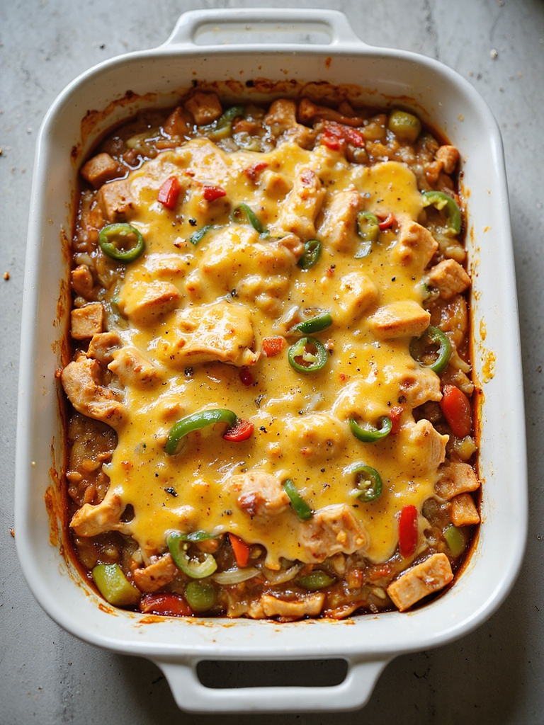 flavorful chicken fajita casserole