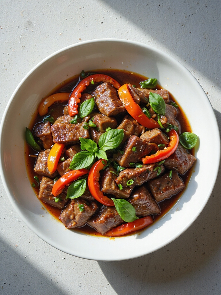 flavorful thai basil beef